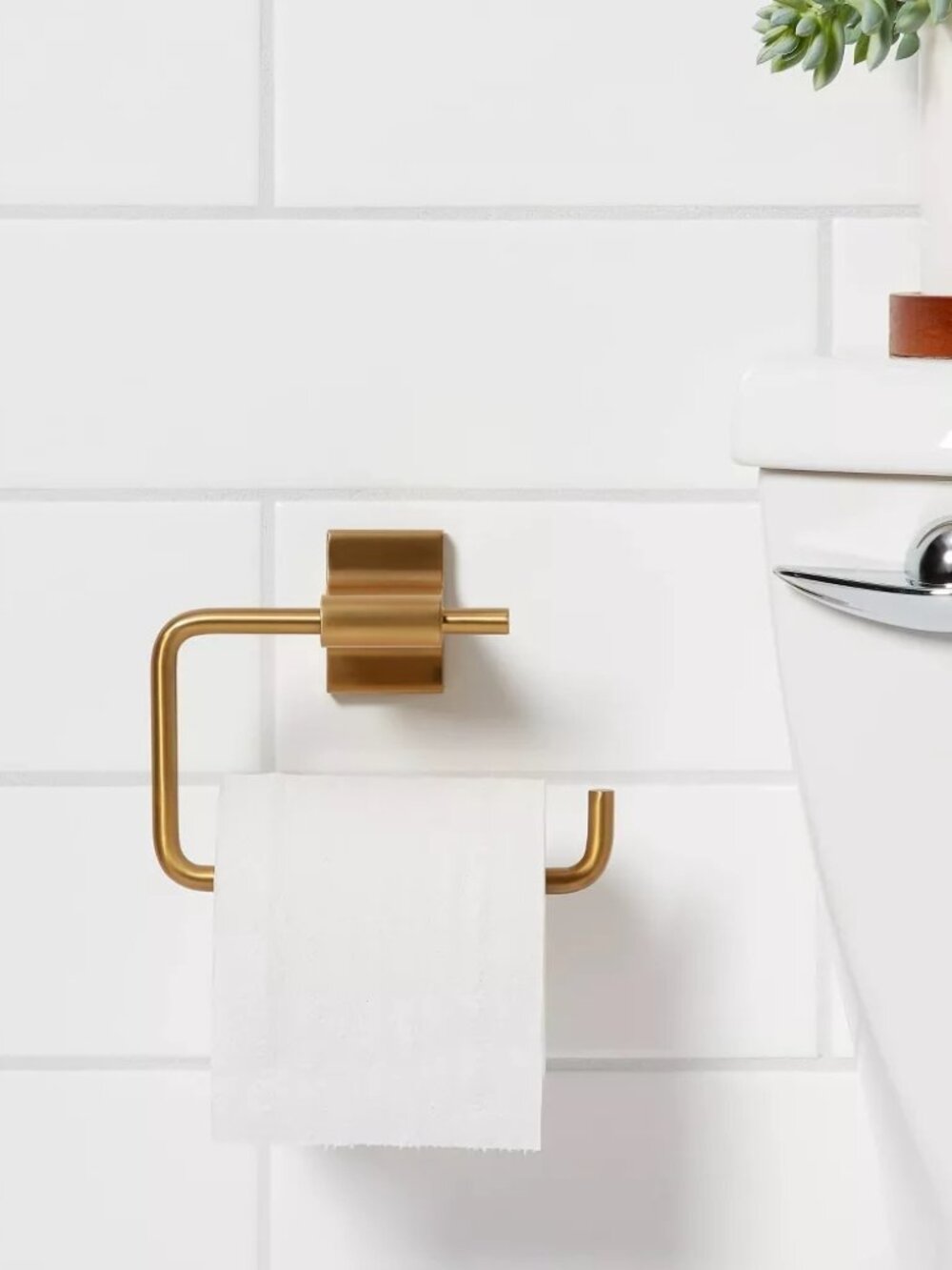 THRESHOLD NWT modern toilet paper holder - brass
